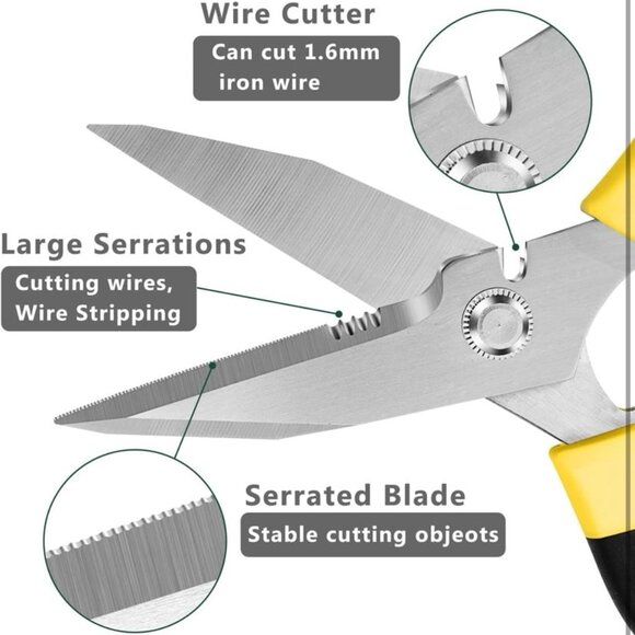 Utility Scissors Heavy Duty: sharp Scissors All Purpose heavy duty, Easy Cutting - Picture 3 of 8